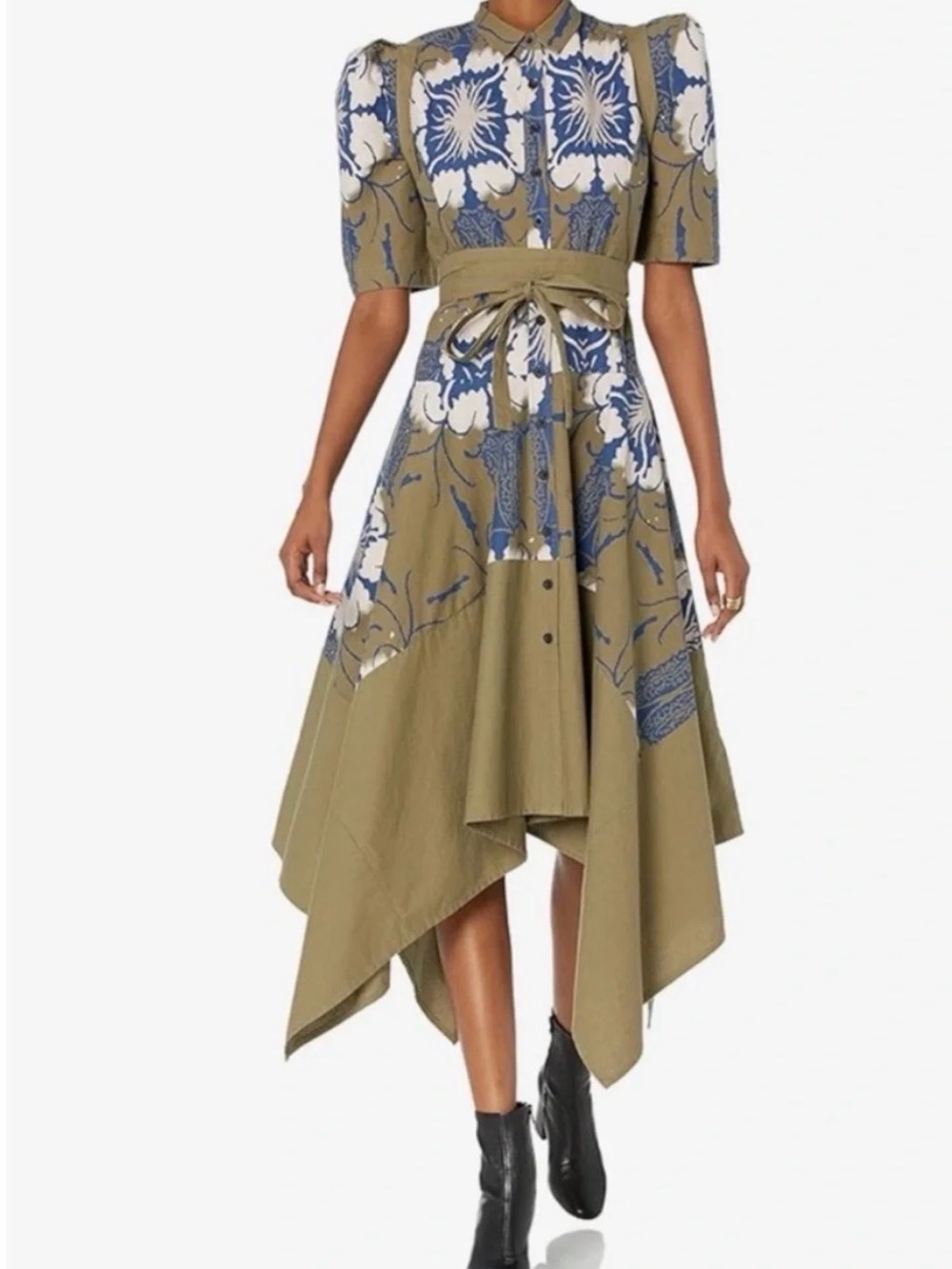 Making the Cut; Gary Graham Button Up Midi Dress with Belt